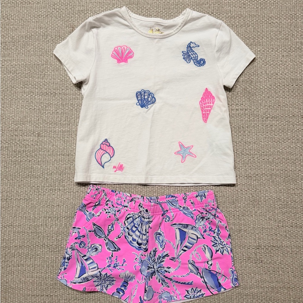 Lilly Pulitzer Pink and Blue Sea-Themed Set